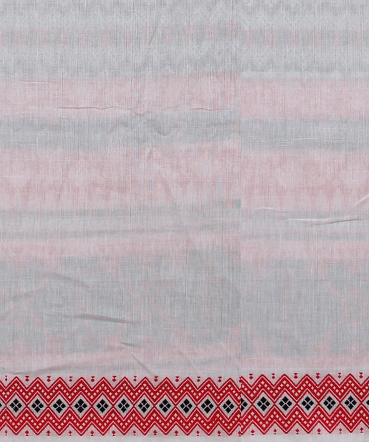 White multicolour cotton handloom assam saree
