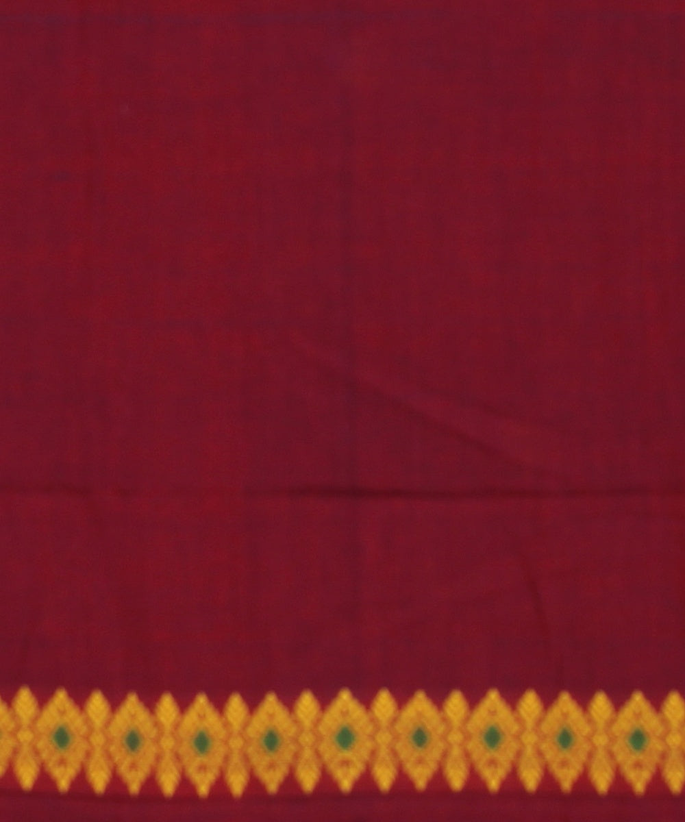 Maroon yellow handloom cotton assam saree