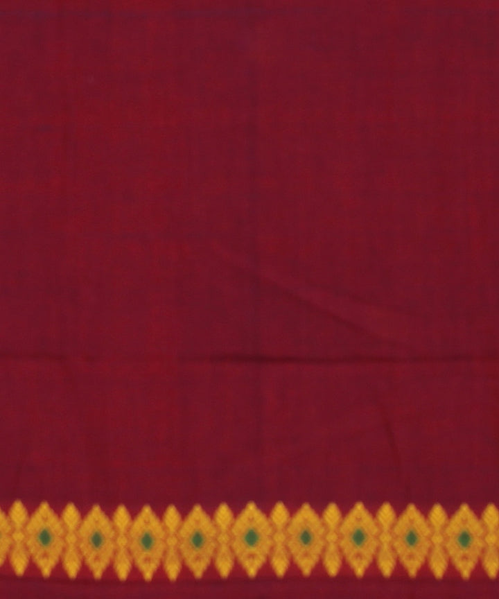 Maroon yellow handloom cotton assam saree