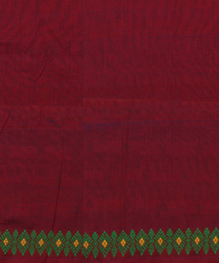 Maroon multicolour handloom cotton assam saree