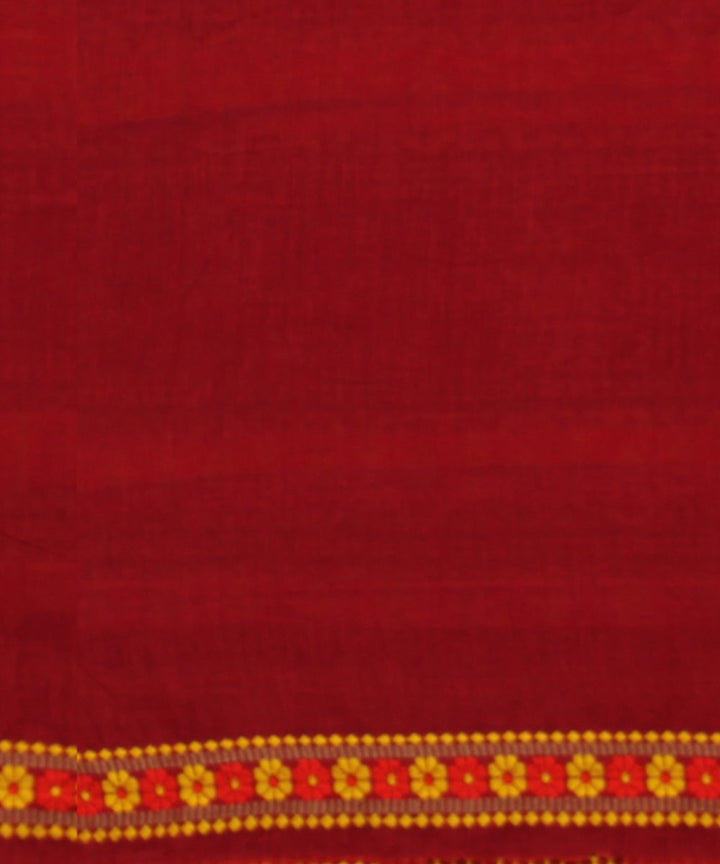 Maroon multicolour cotton handloom assam saree