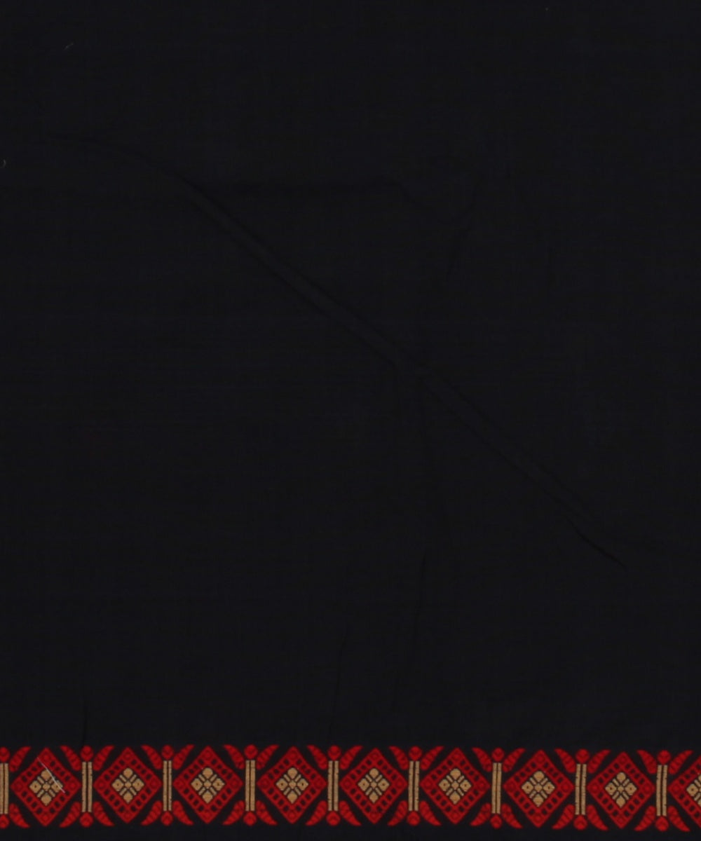 Navy blue multicolour cotton handloom assam saree