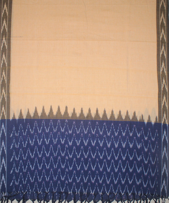 3pcs-dark blue zig zag motifs pochampally ikkat dress material