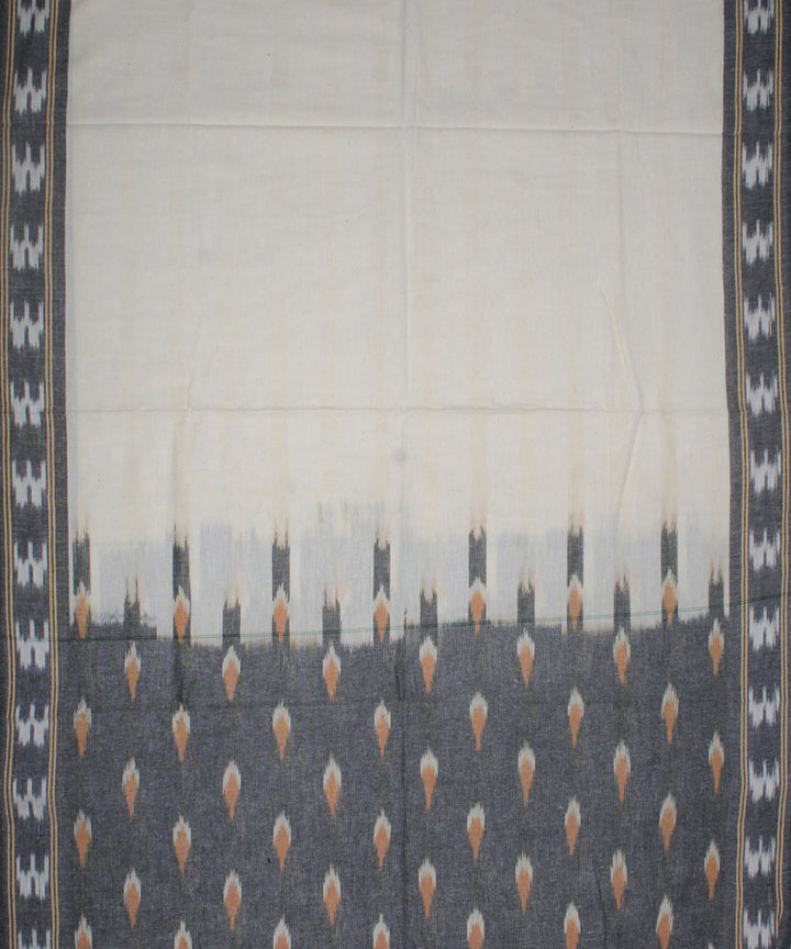 3pcs-grey with offwhite handwoven pochampally ikkat dress material