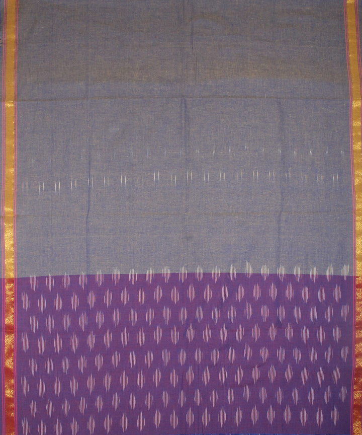 3pcs-purple with grey handwoven pochampally ikkat dress material