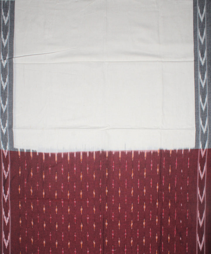 3pcs-maroon off white handwoven pochampally ikkat dress material
