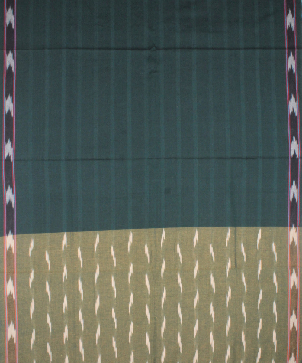 3pcs-olive green handwoven pochampally ikkat dress material