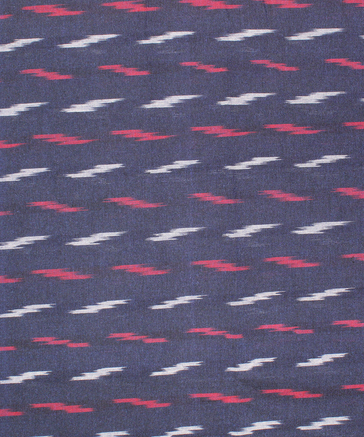 3pcs-navy blue and red handwoven pochampally ikkat dress material
