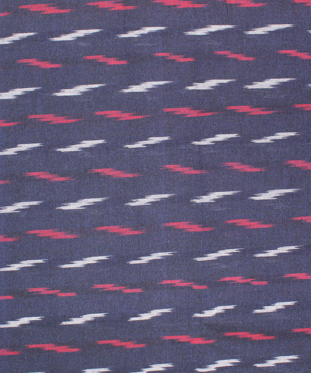 3pcs-navy blue and red handwoven pochampally ikkat dress material