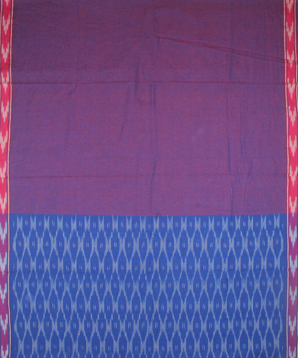 3pcs-royal blue purple handwoven pochampally ikkat dress material