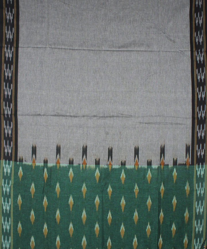 3pcs-dark green with grey handwoven pochampally ikkat dress material