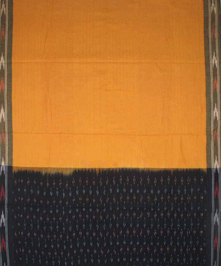 3pcs-black with yellow handwoven pochampally ikkat dress material