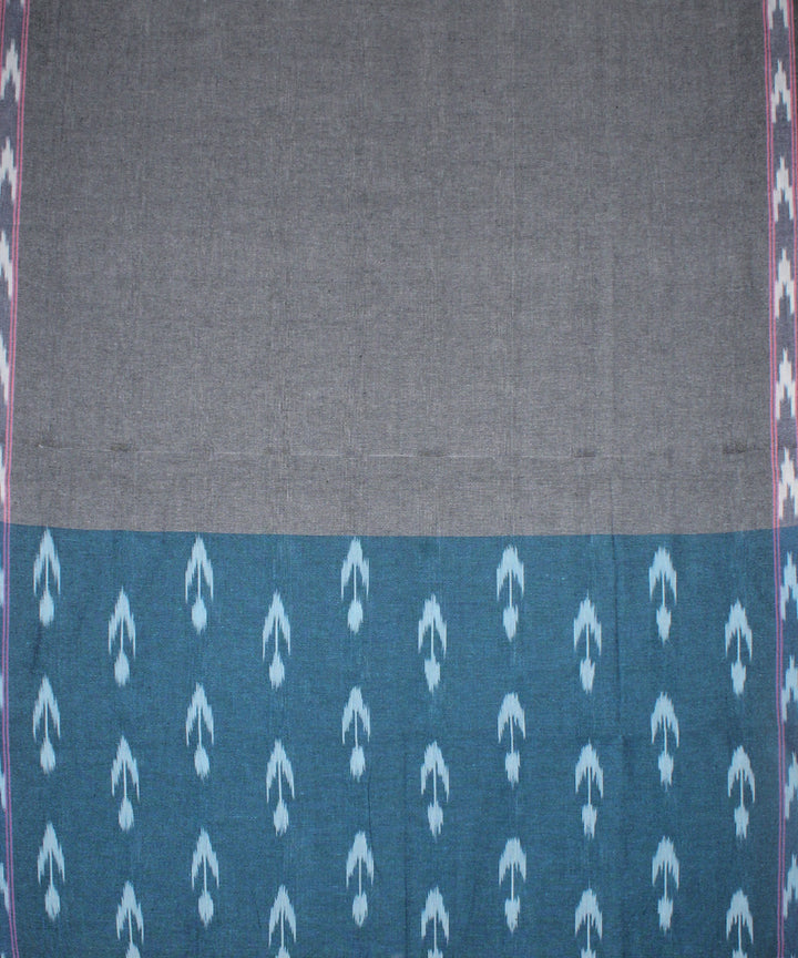 3pcs-cyan green and grey handwoven pochampally ikkat dress material