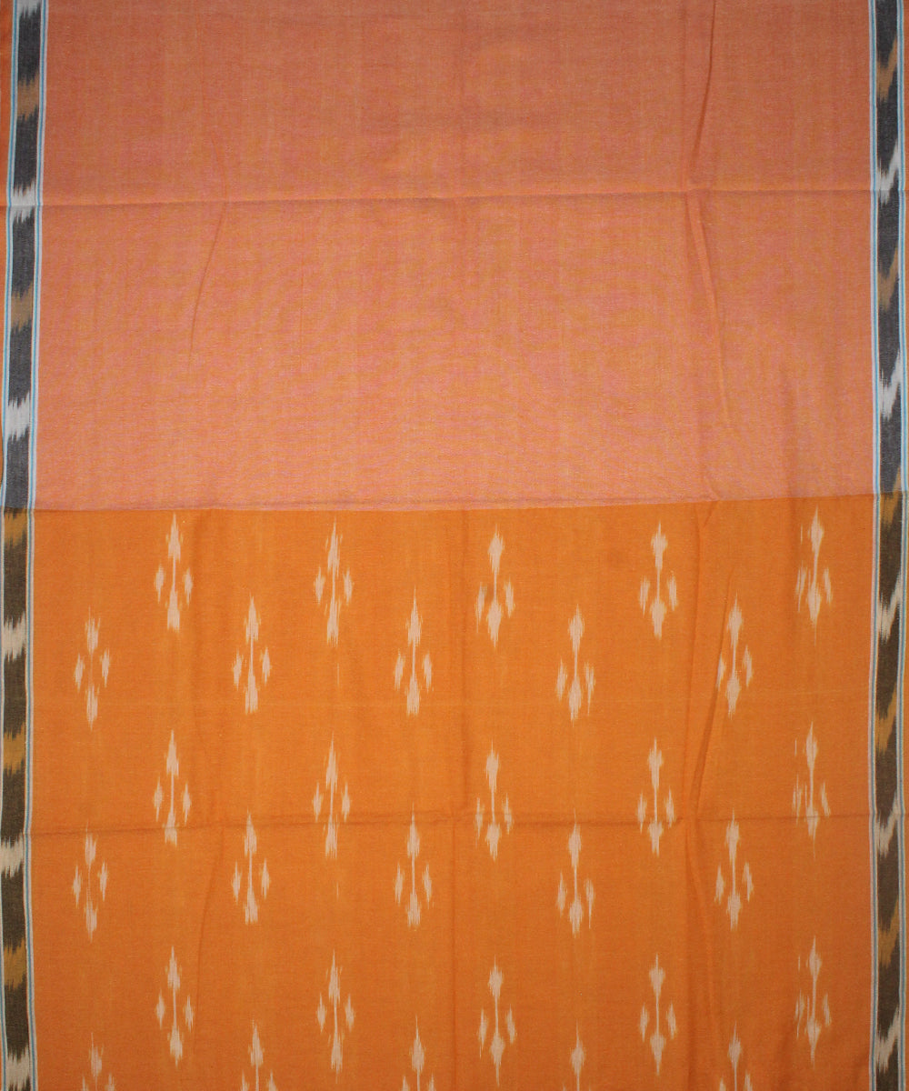 3pcs-yellow with peach handwoven pochampally ikkat dress material