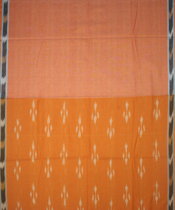 3pcs-yellow with peach handwoven pochampally ikkat dress material