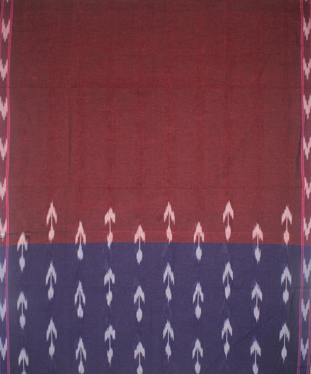 3pcs-navy purple with maroon pochampally ikkat dress material