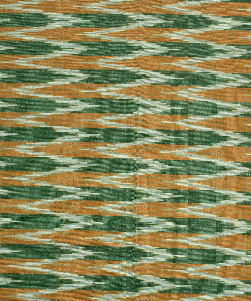 3pcs-green yellow offwhite handwoven pochampally ikkat dress material