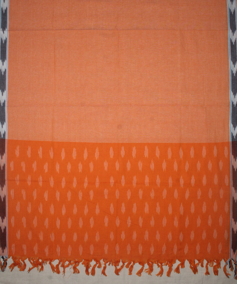 3pcs-orange with peach handwoven pochampally ikkat dress material