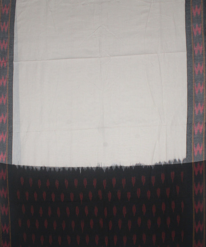 3pcs-black white red motifs handwoven pochampally ikkat dress material