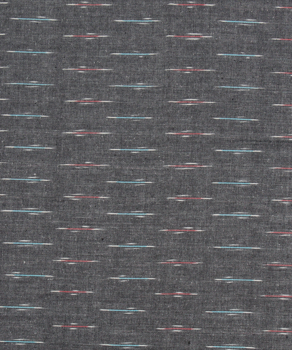 3pcs-grey ash and red handwoven pochampally ikkat dress material