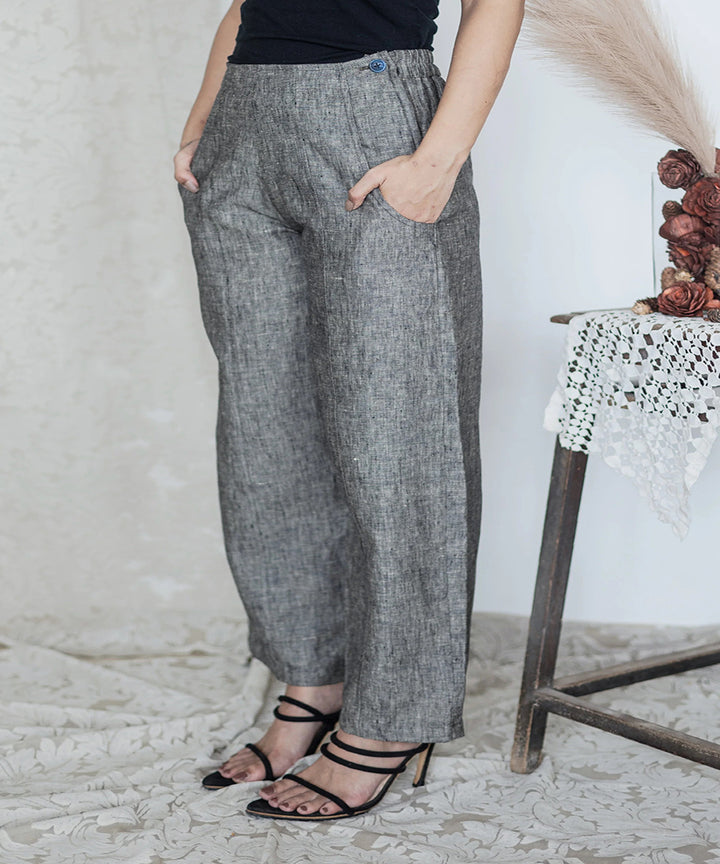 Grey handwoven linen trouser