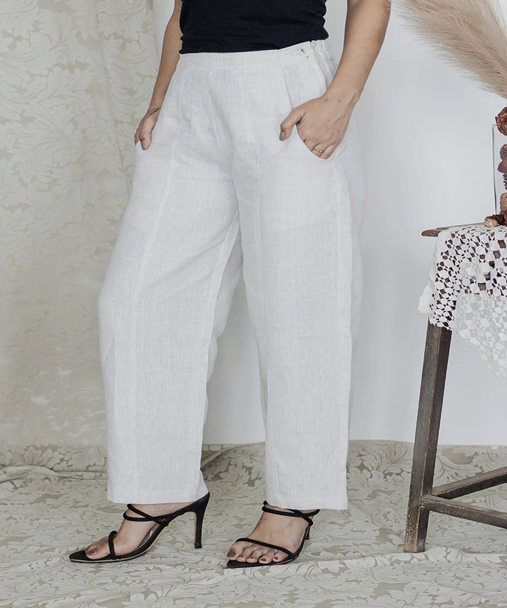 White handwoven linen trouser