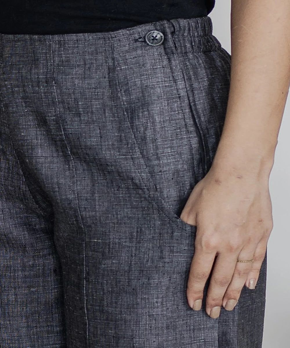 Navy handwoven linen trouser