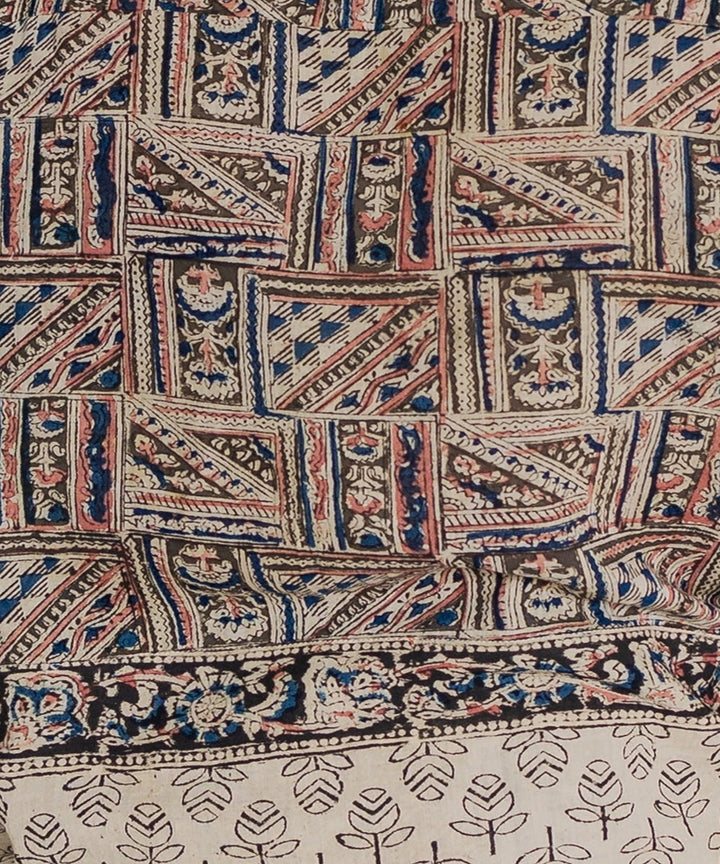 Multicolor handcrafted kalamkari cotton men half shirt