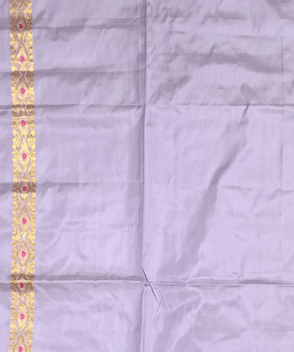 Lavender multicolor silk handloom assam mekhela chador