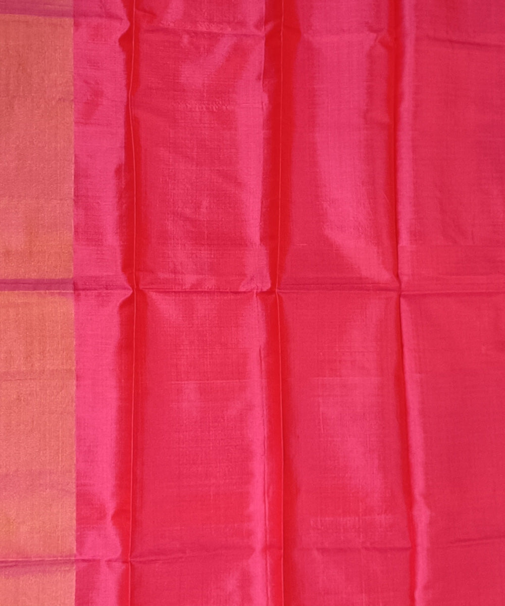 Red zari pallu silk handwoven assam saree