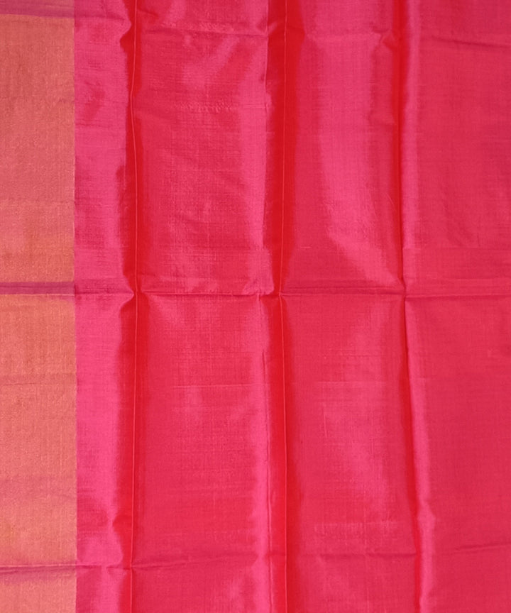 Red zari pallu silk handwoven assam saree