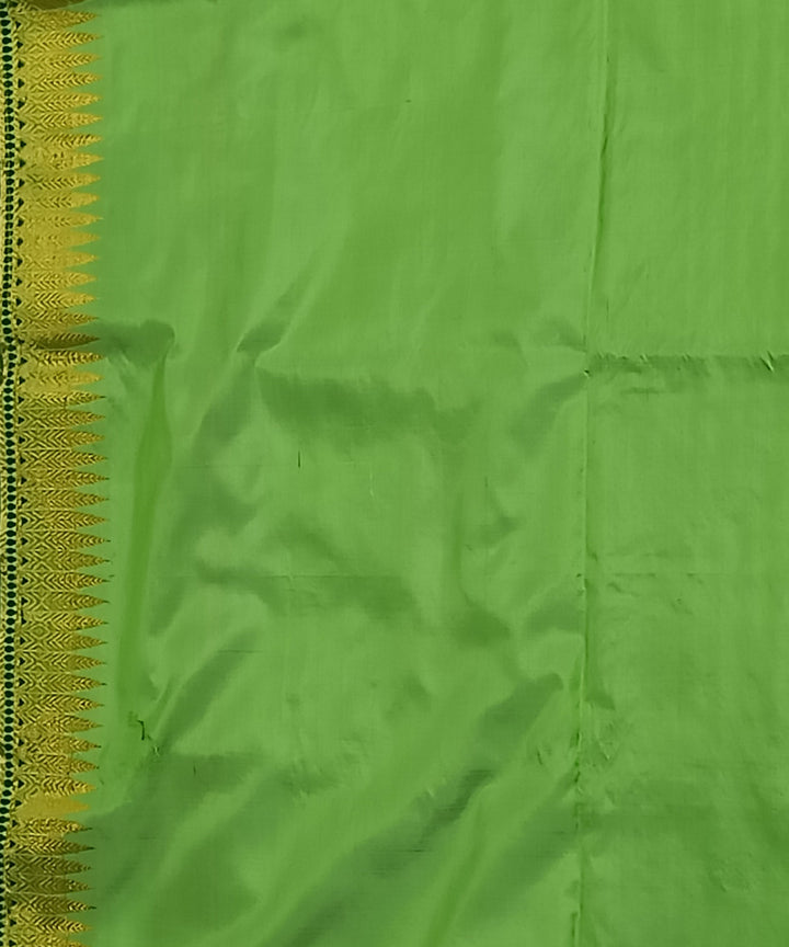 Light green golden silk handwoven assam saree