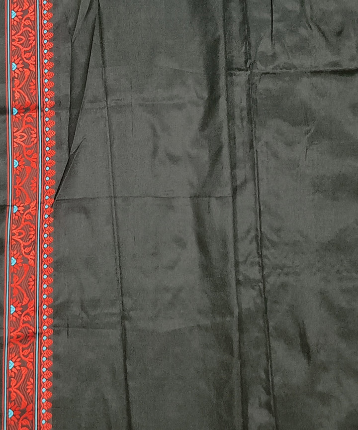 Black red silk handwoven assam saree