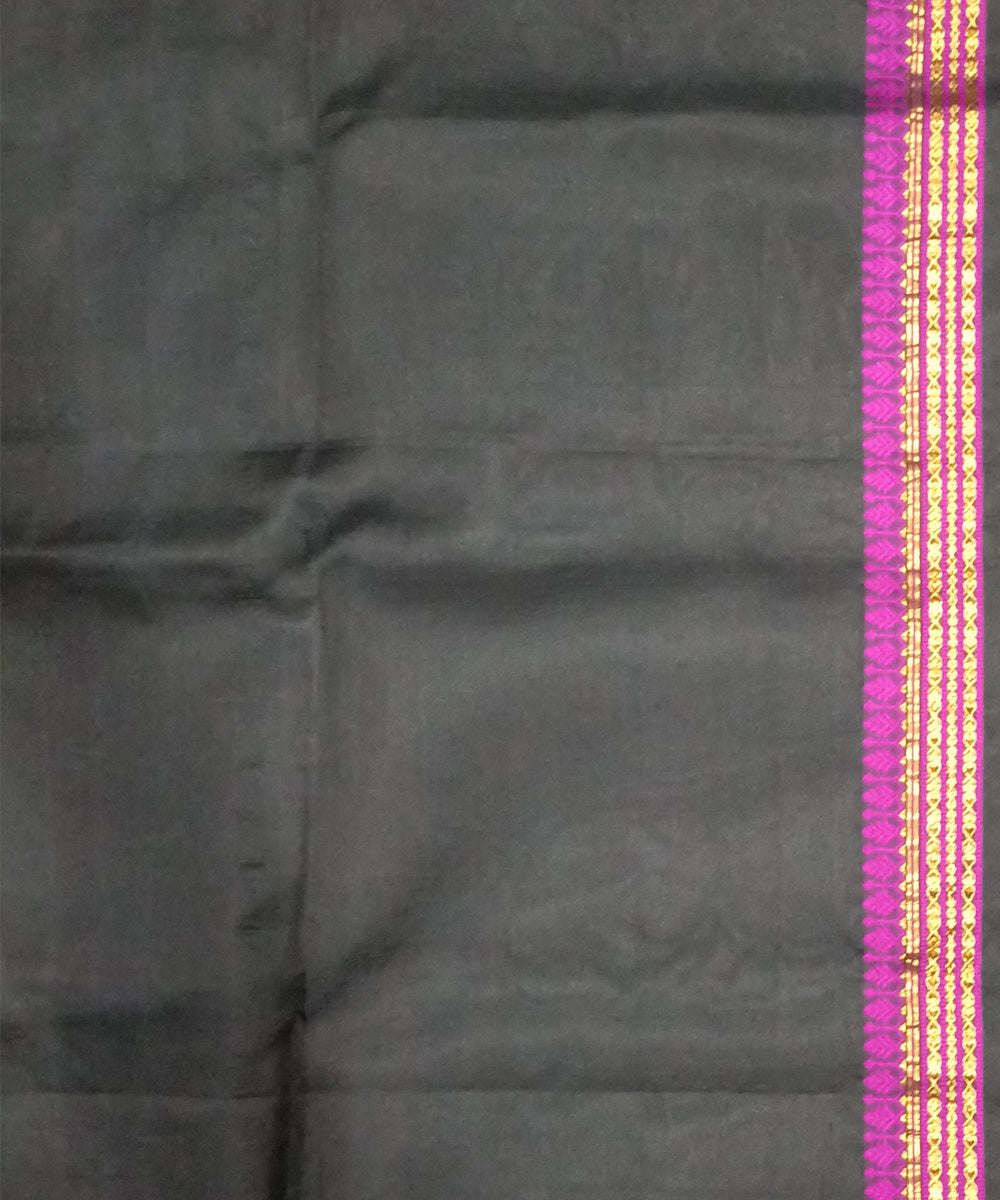 Black purple silk handloom assam saree