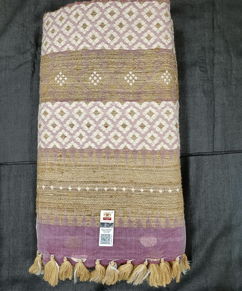 Grey green silk handloom assam saree