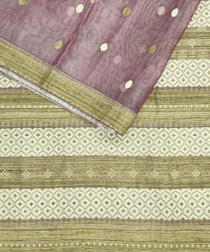 Grey green silk handloom assam saree
