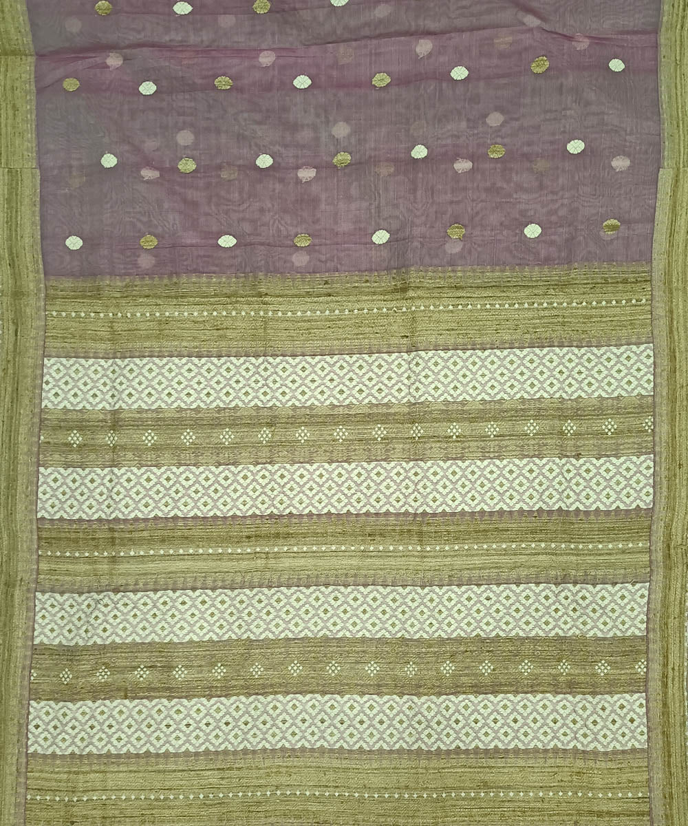 Grey green silk handloom assam saree