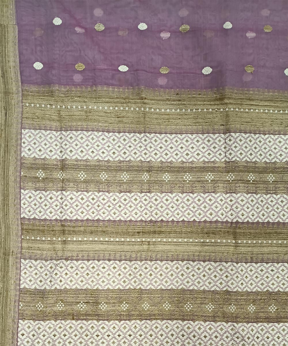 Grey green silk handloom assam saree