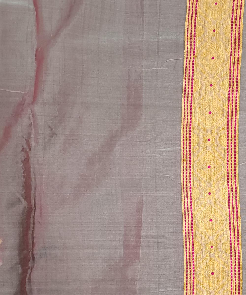 Cyan blue yellow silk handloom assam saree