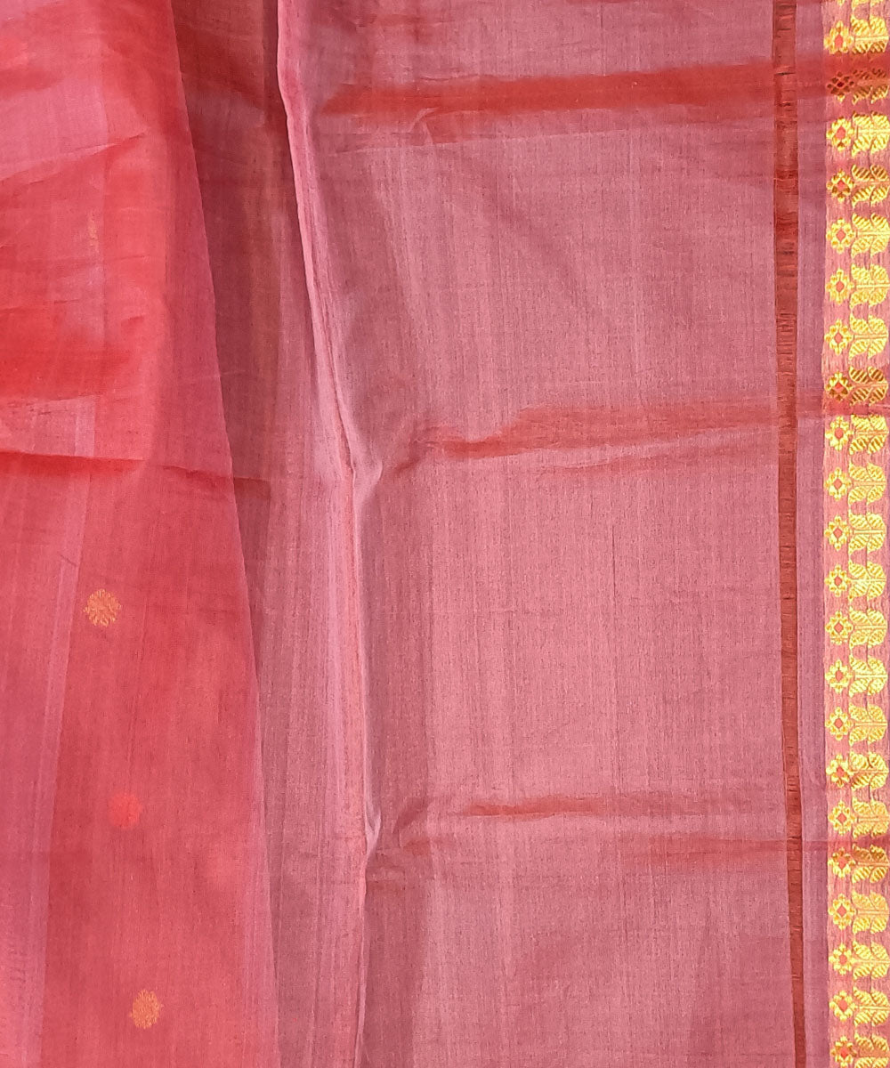 Red yellow assam silk handloom saree