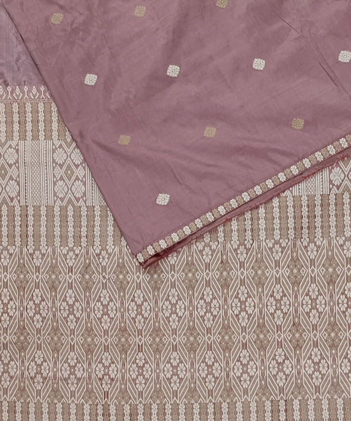 White grey silk handloom assam saree