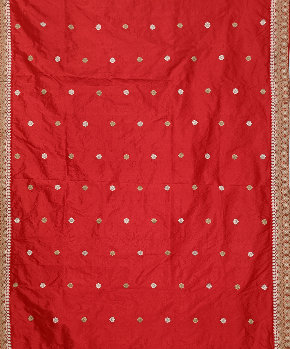 Red offwhite silk handloom assam saree