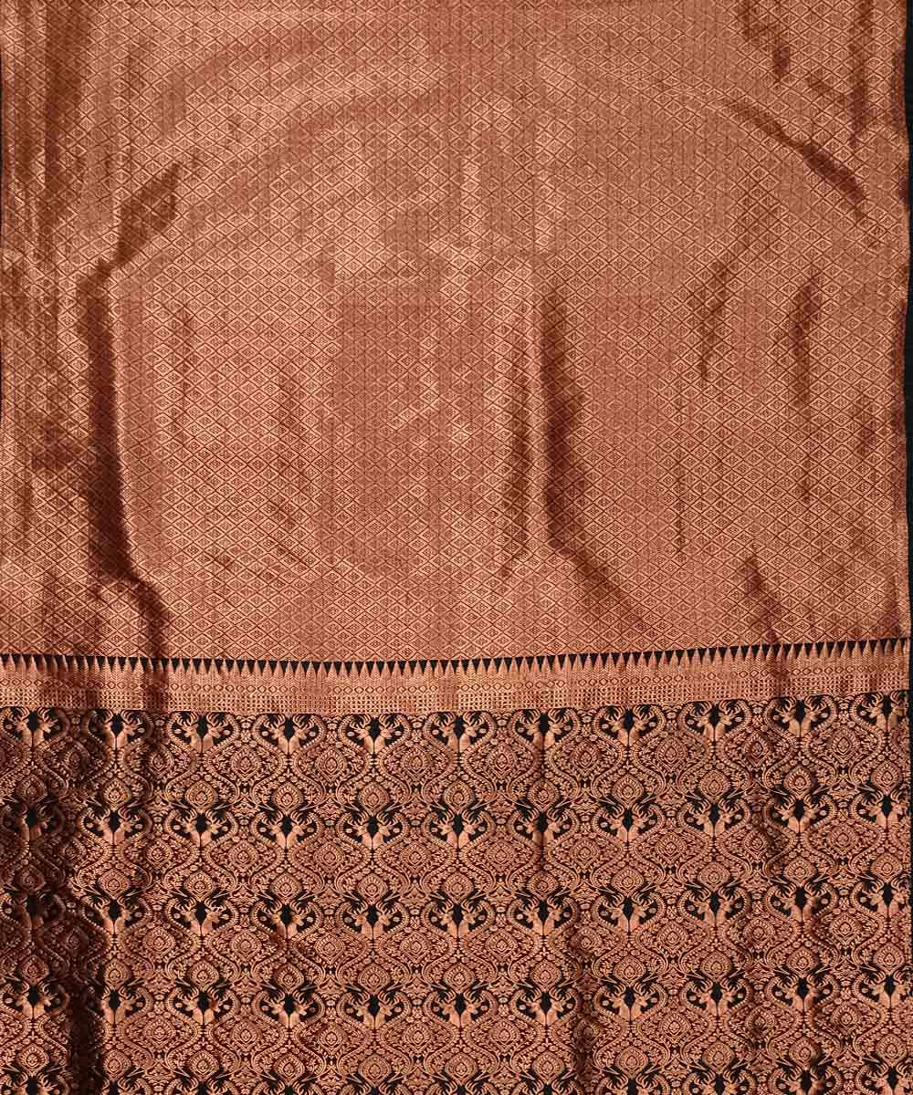 Brown black silk handloom assam saree