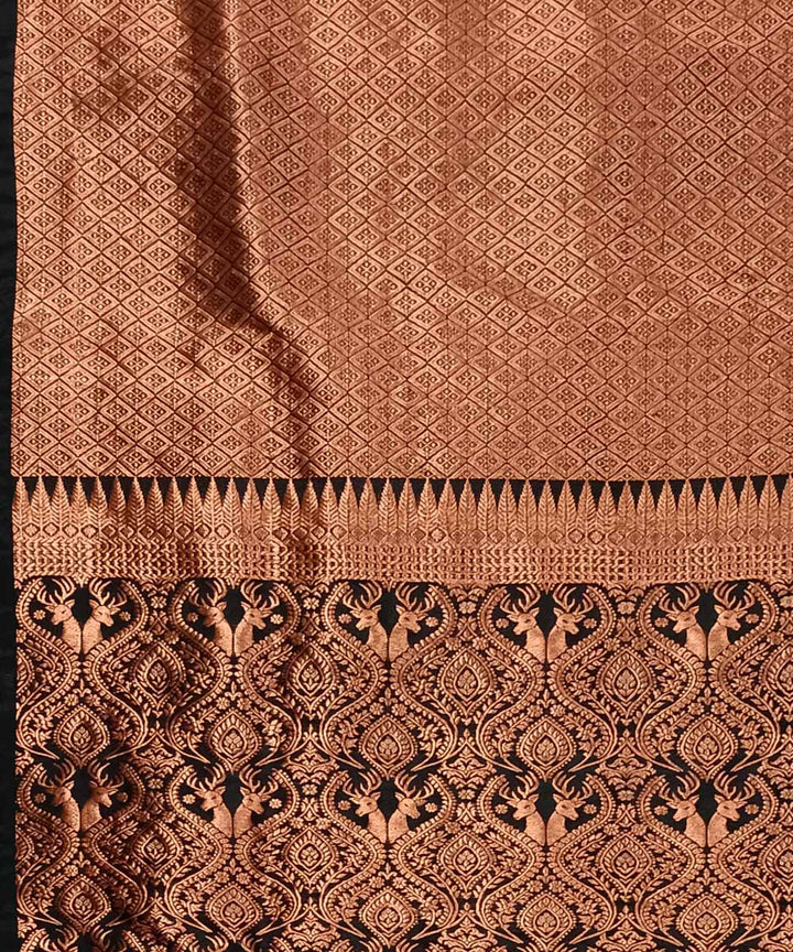 Brown black silk handloom assam saree