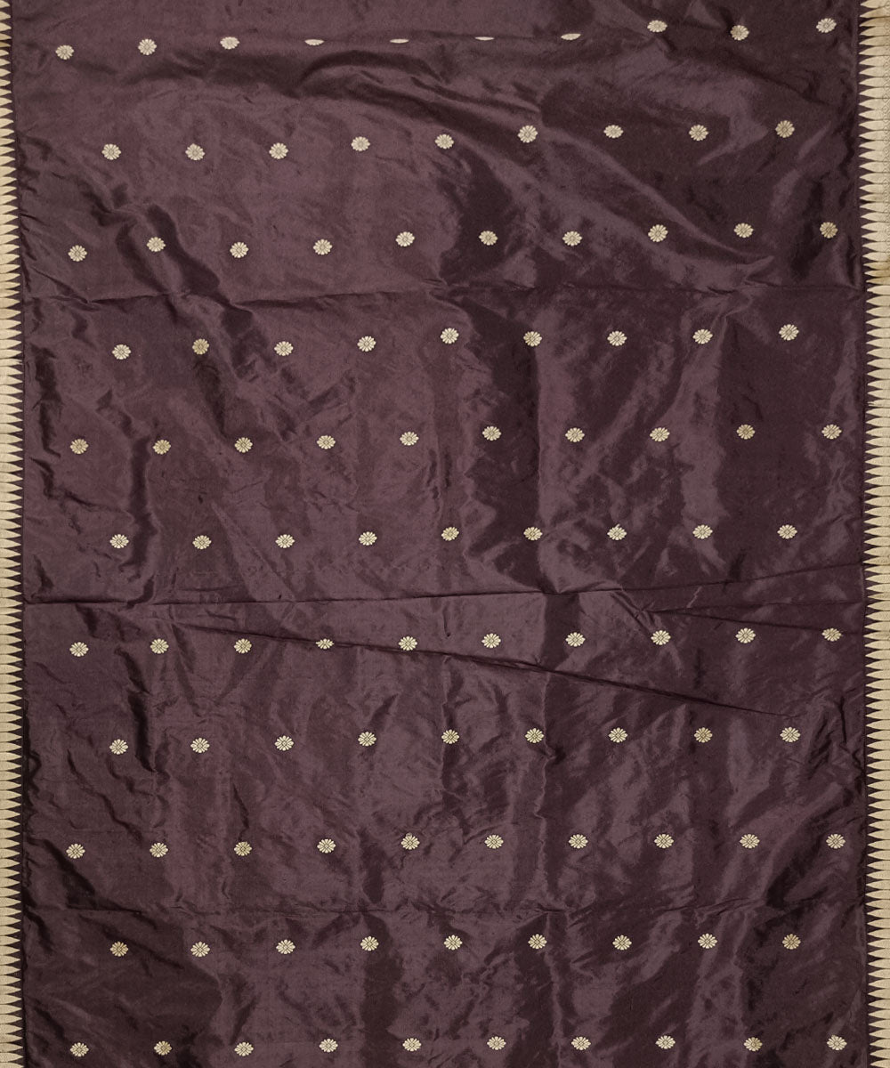 Black grey silk handloom assam saree