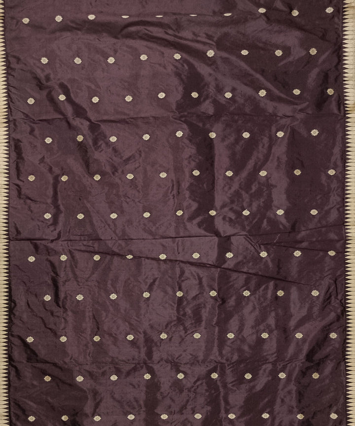 Black grey silk handloom assam saree