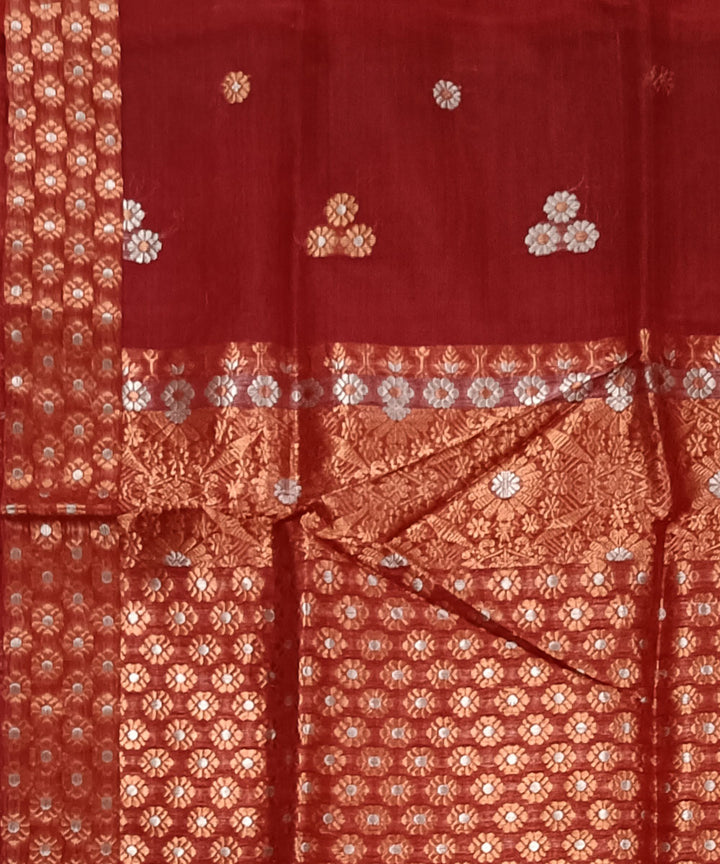 Red white silk handloom assam saree