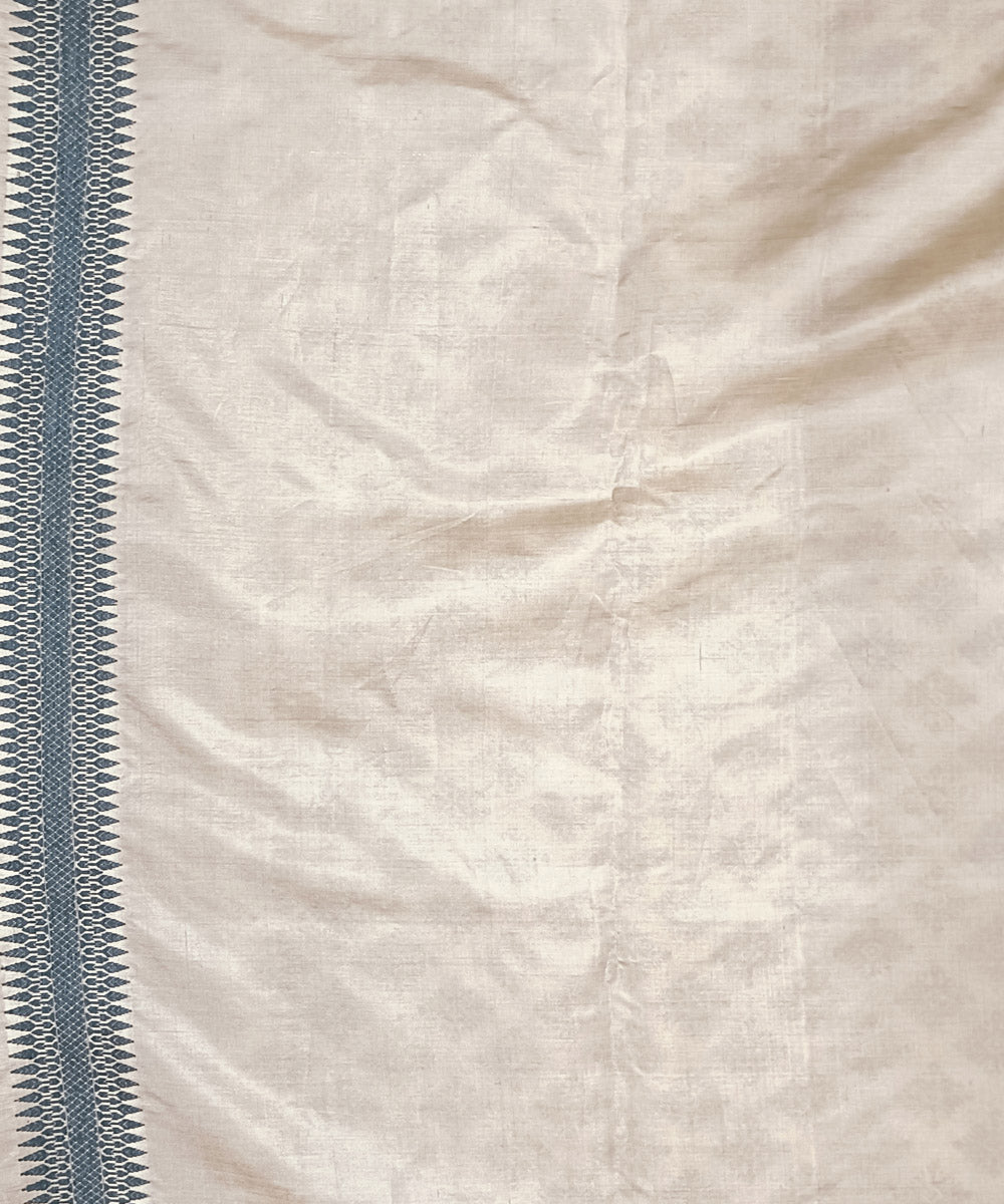 Peach grey tussar silk handloom assam saree