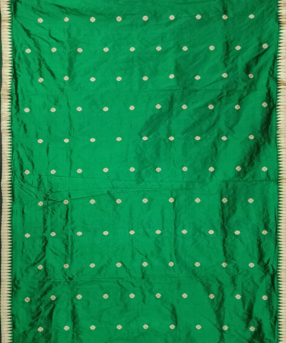 Dark green grey silk handloom assam saree
