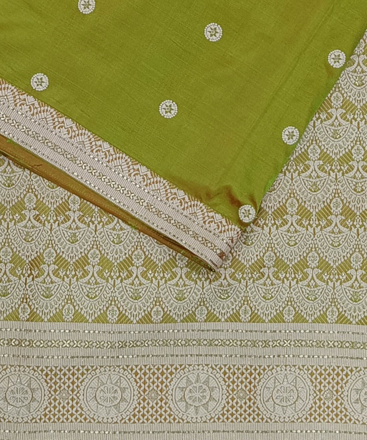 Light green cream silk handloom assam saree